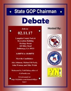 9th District GOP Chairman Debate Flyer